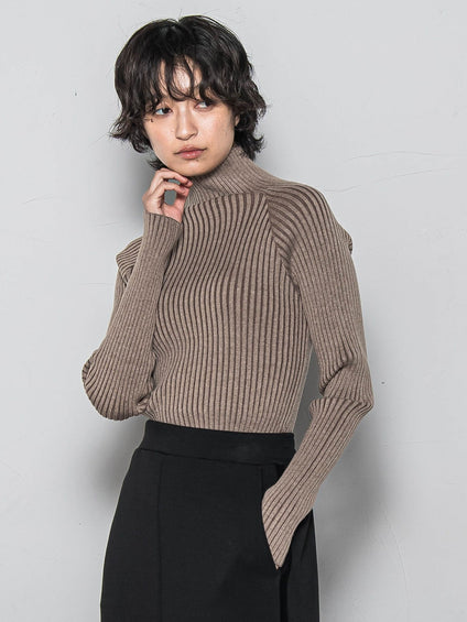 【WEB限定】プレーティングリブニットプルオーバー≪手洗い可能≫