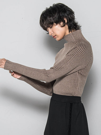 【WEB限定】プレーティングリブニットプルオーバー≪手洗い可能≫