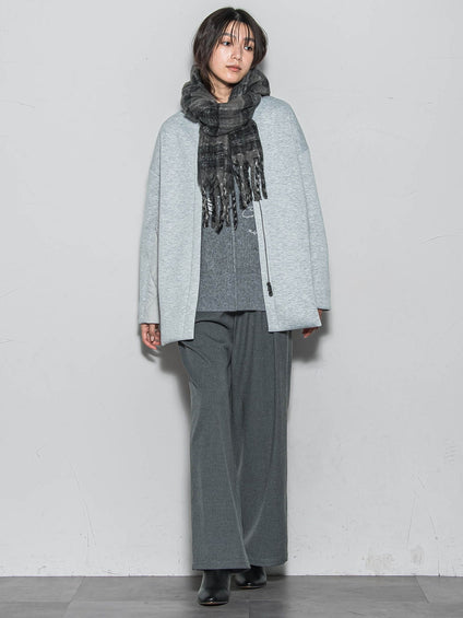 モスダンボール×中綿キルティングノーカラーコート≪手洗い可能≫