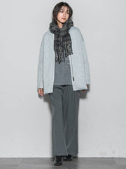 モスダンボール×中綿キルティングノーカラーコート≪手洗い可能≫