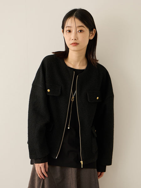 イタリアンエアリー4ポケットZIPブルゾン≪手洗い可能≫