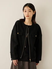 イタリアンエアリー4ポケットZIPブルゾン≪手洗い可能≫