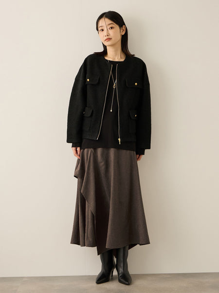 イタリアンエアリー4ポケットZIPブルゾン≪手洗い可能≫