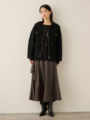 イタリアンエアリー4ポケットZIPブルゾン≪手洗い可能≫