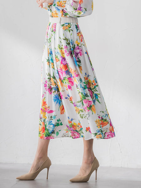 ビッグフラワーブーケスカート