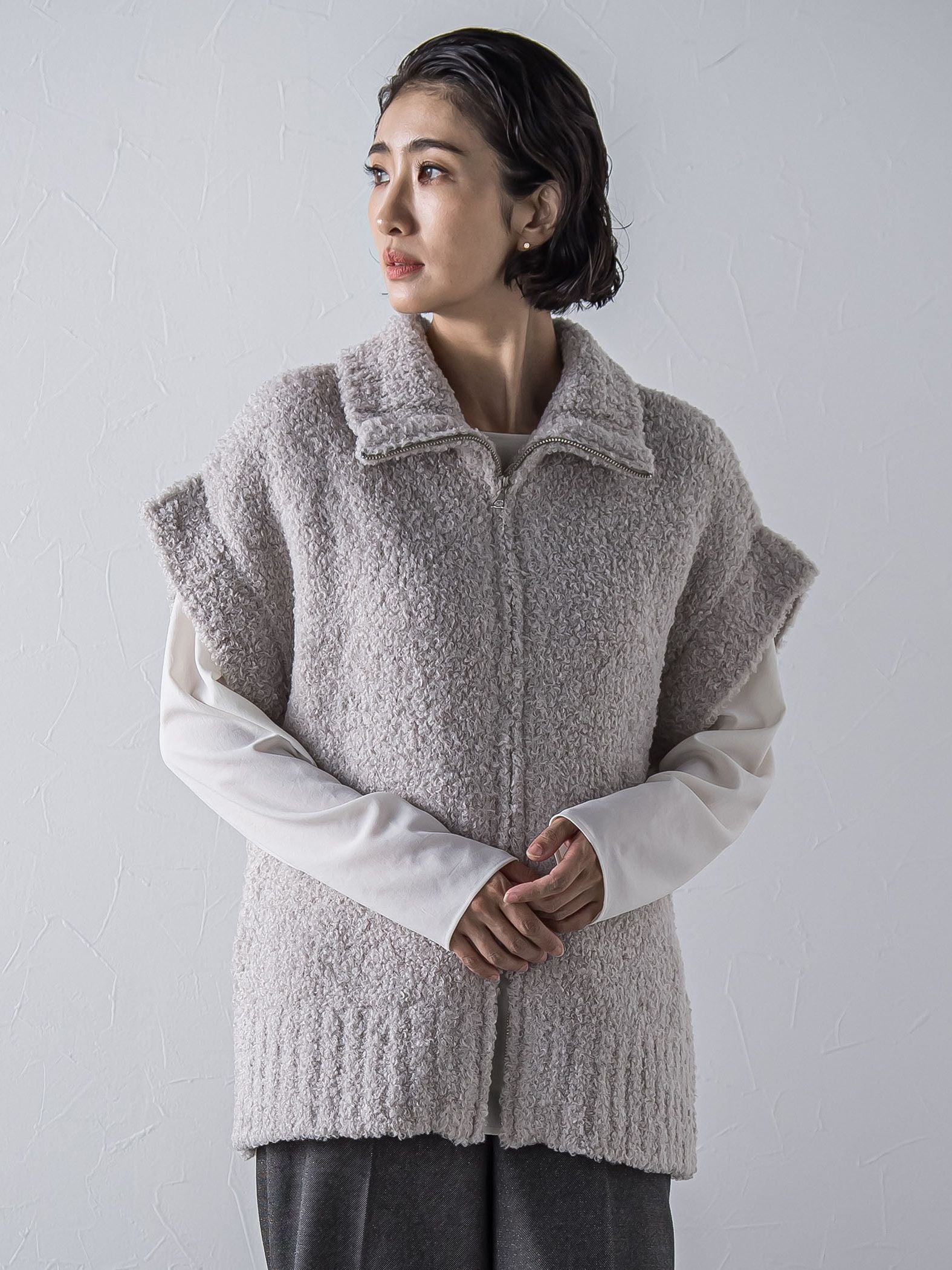 カーリングヤーンジップジレ≪手洗い可能≫