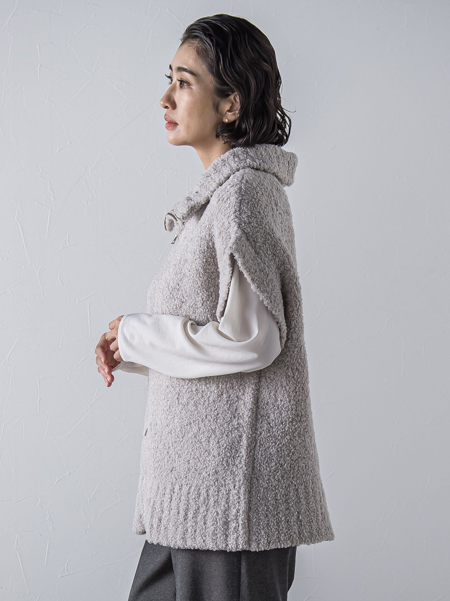 カーリングヤーンジップジレ≪手洗い可能≫