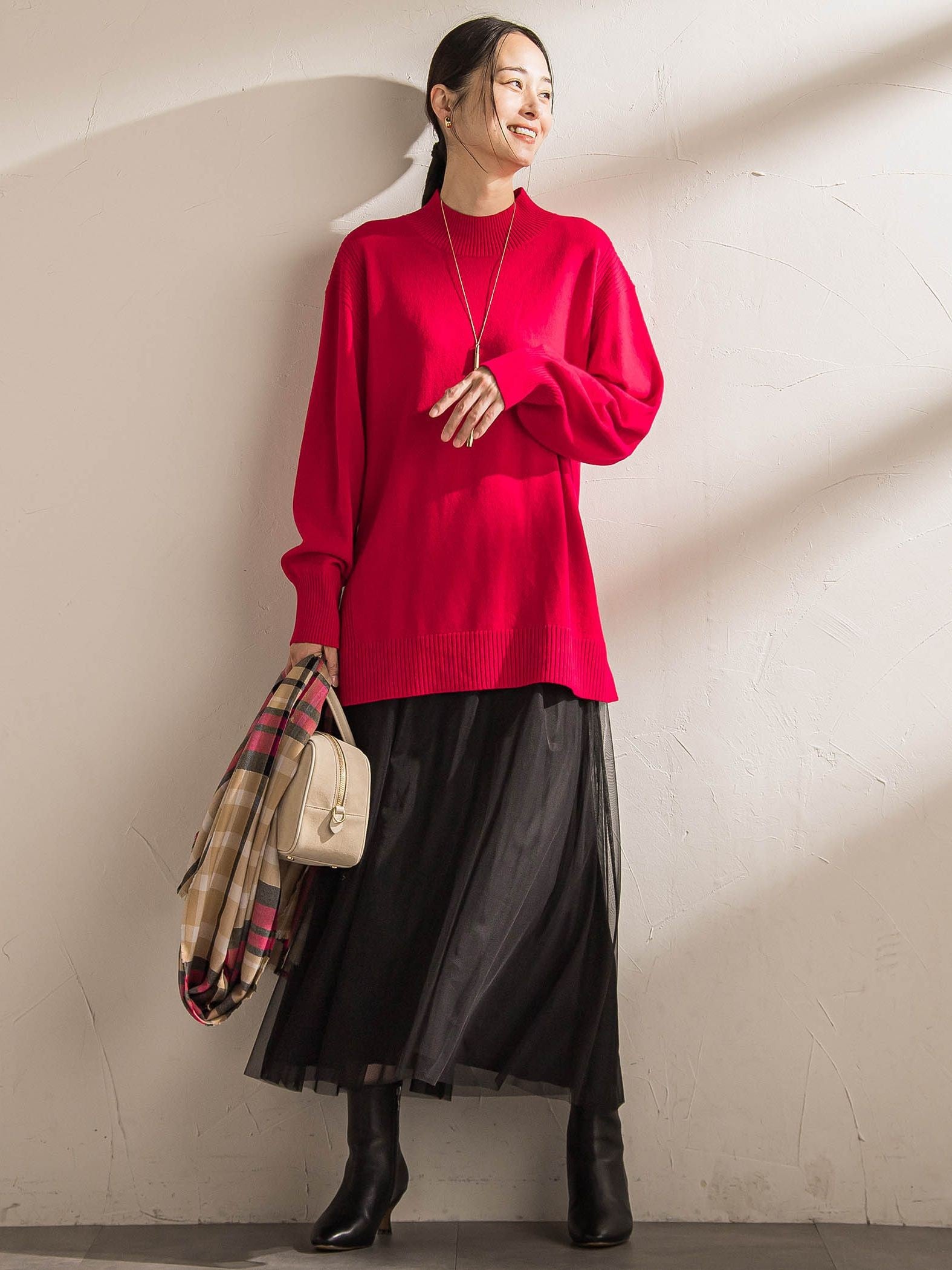 パウダーサテンリバーシブルスカート