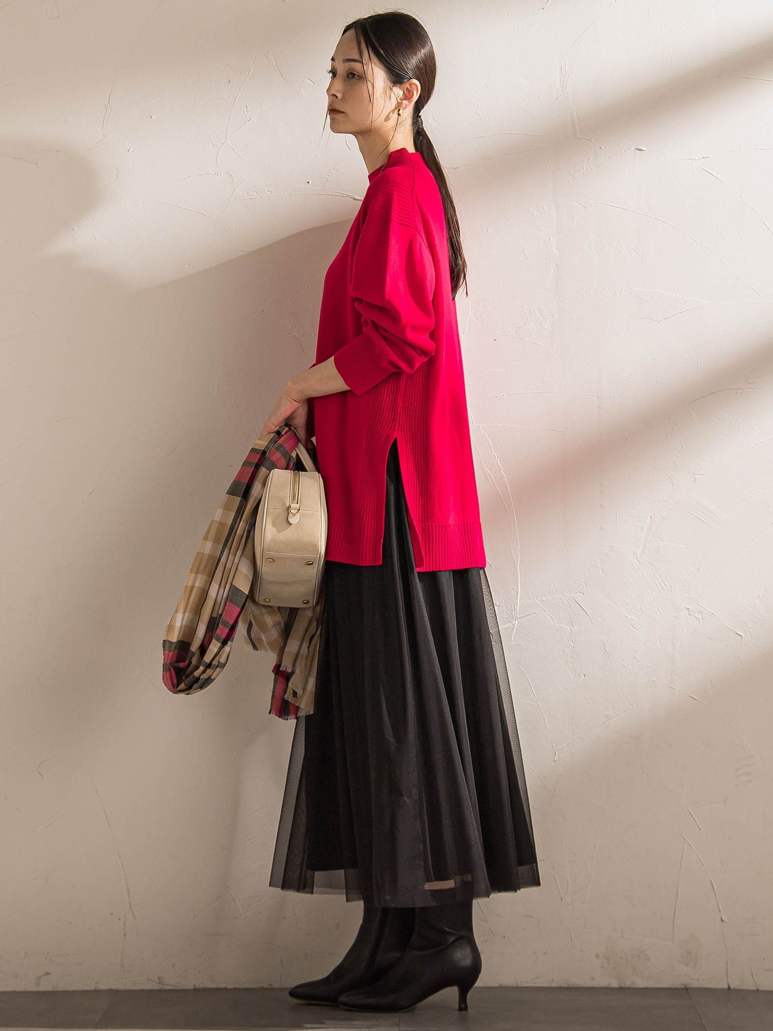 パウダーサテンリバーシブルスカート