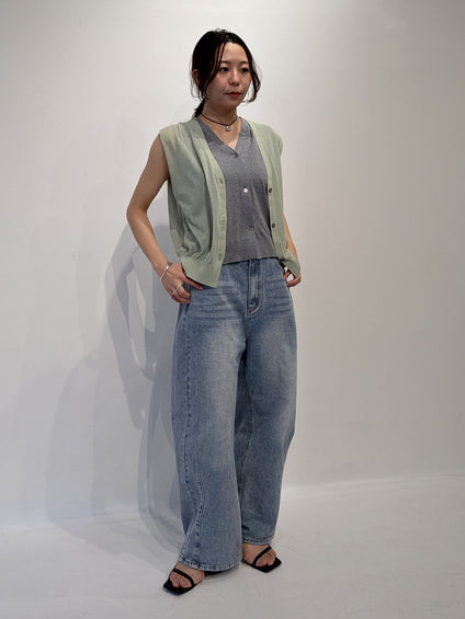 【2piece】sheer layerd vest