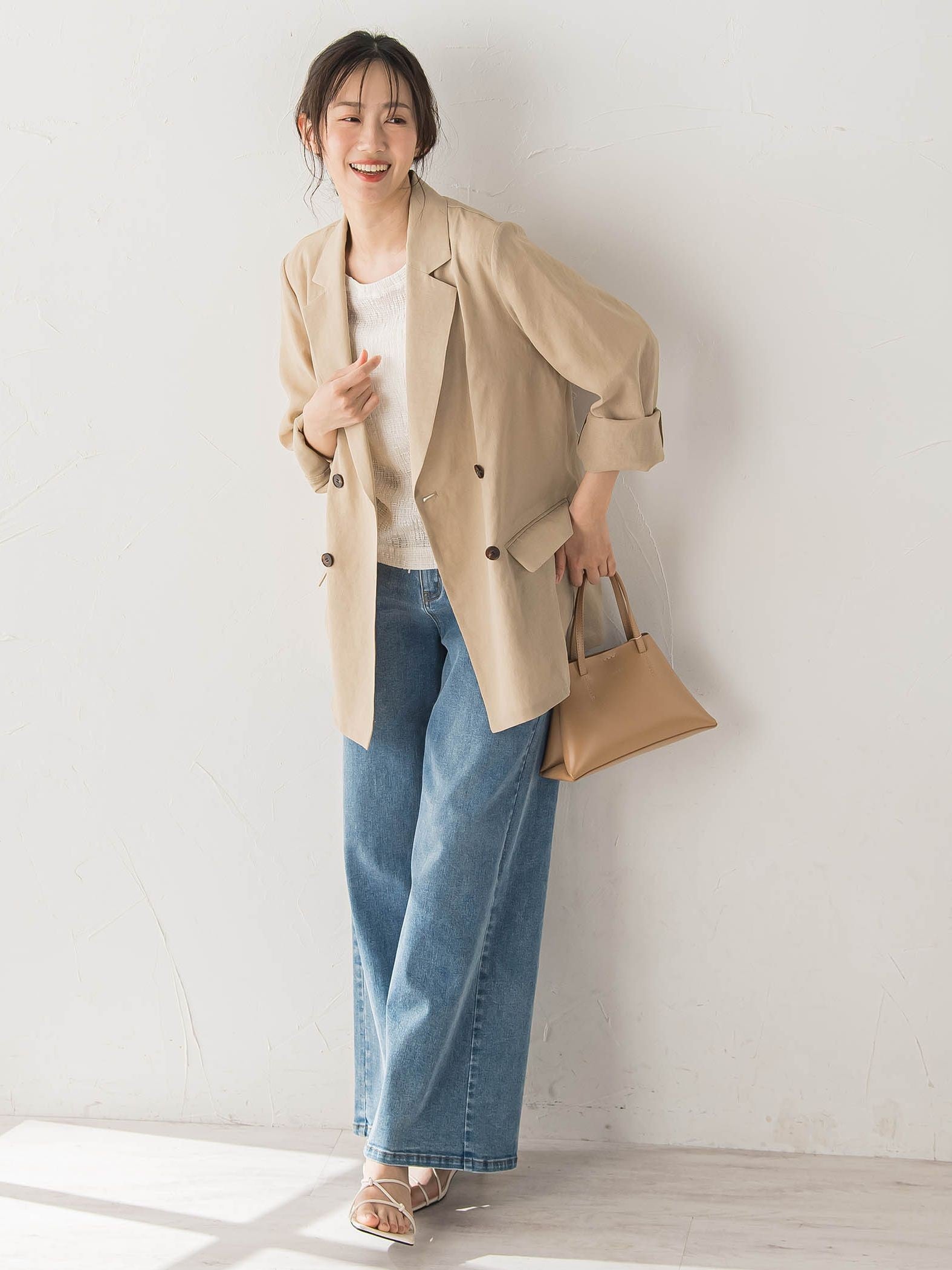 Recycle Slub BluseクロップドTシャツ