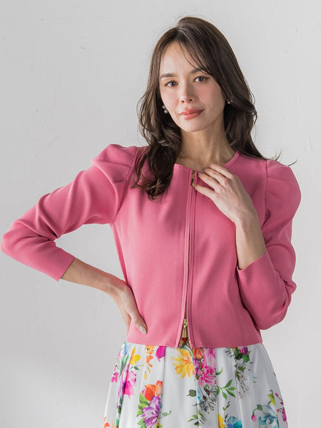 パフスリーブダブルジップブルゾン