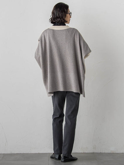 【WEB限定】”前後で印象が変わる”ドルマンバイカラーニット