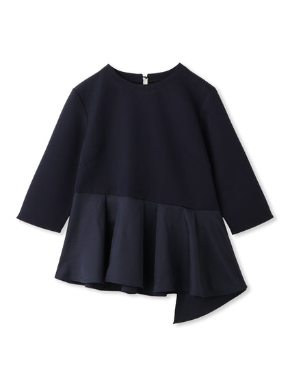 ダブルクロスストレッチペプラムブラウス