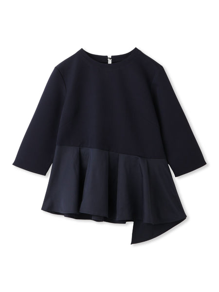 ダブルクロスストレッチペプラムブラウス