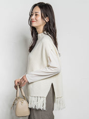 カシミヤシルクフリンジベスト