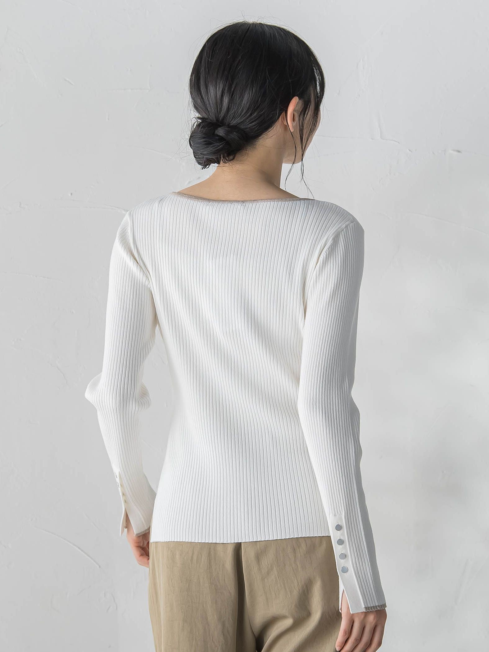 配色RIBニット≪手洗い可能≫