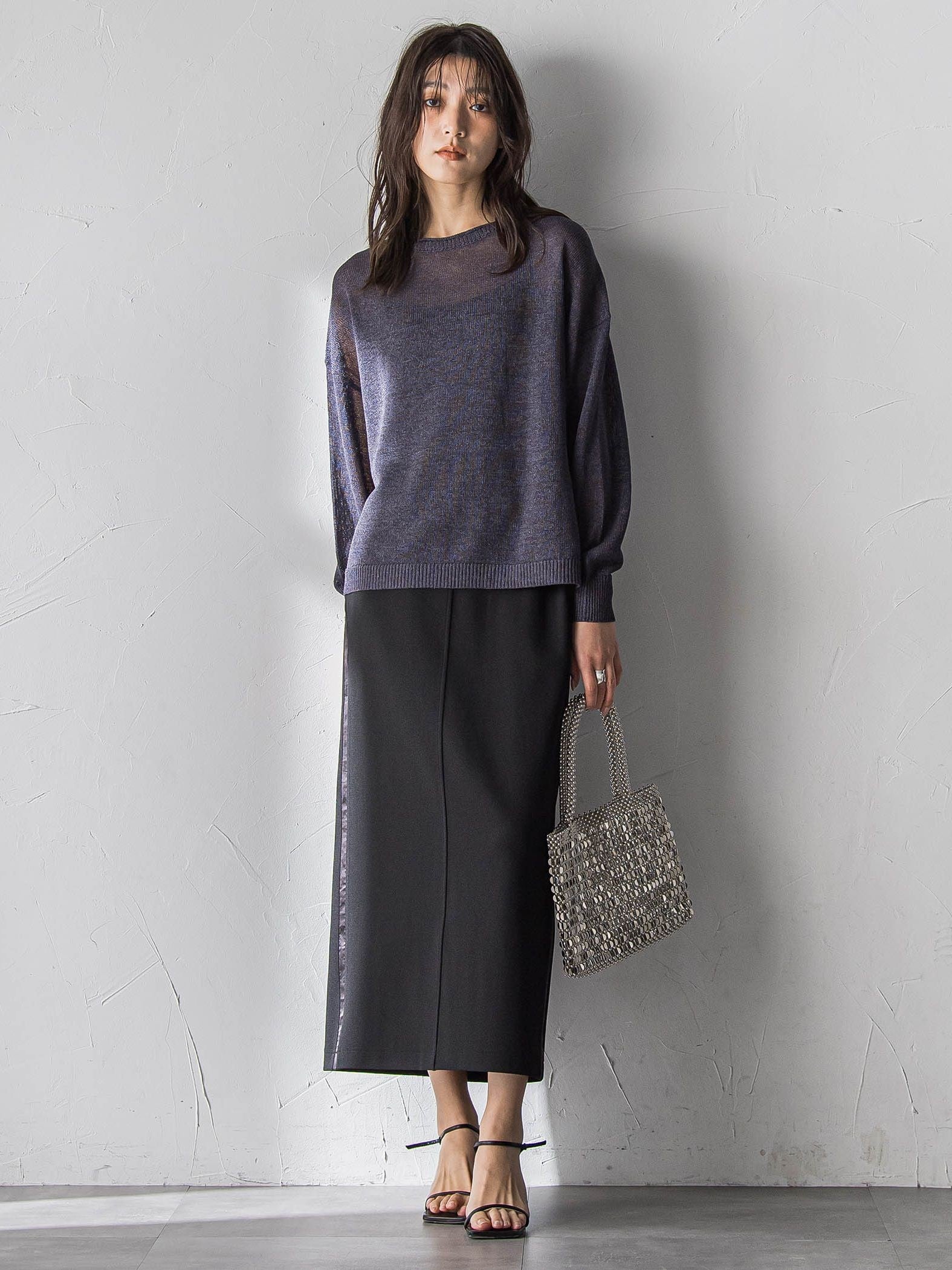 ペーパーブレンドルーズニットプルオーバー