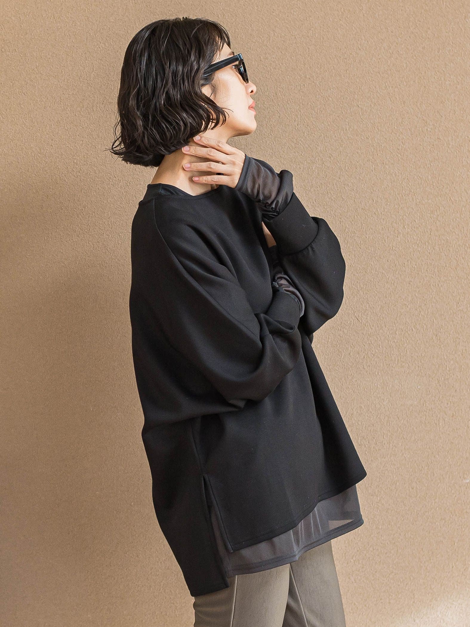 【WEB限定】”もっちり素材”ダンボールドルマンプルオーバー≪手洗い可能≫