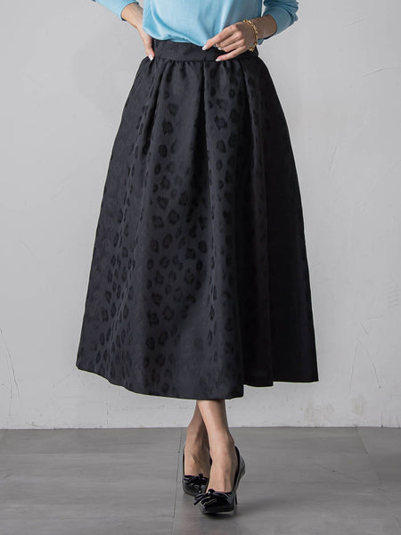 【WEB限定】レオパードジャガードスカート