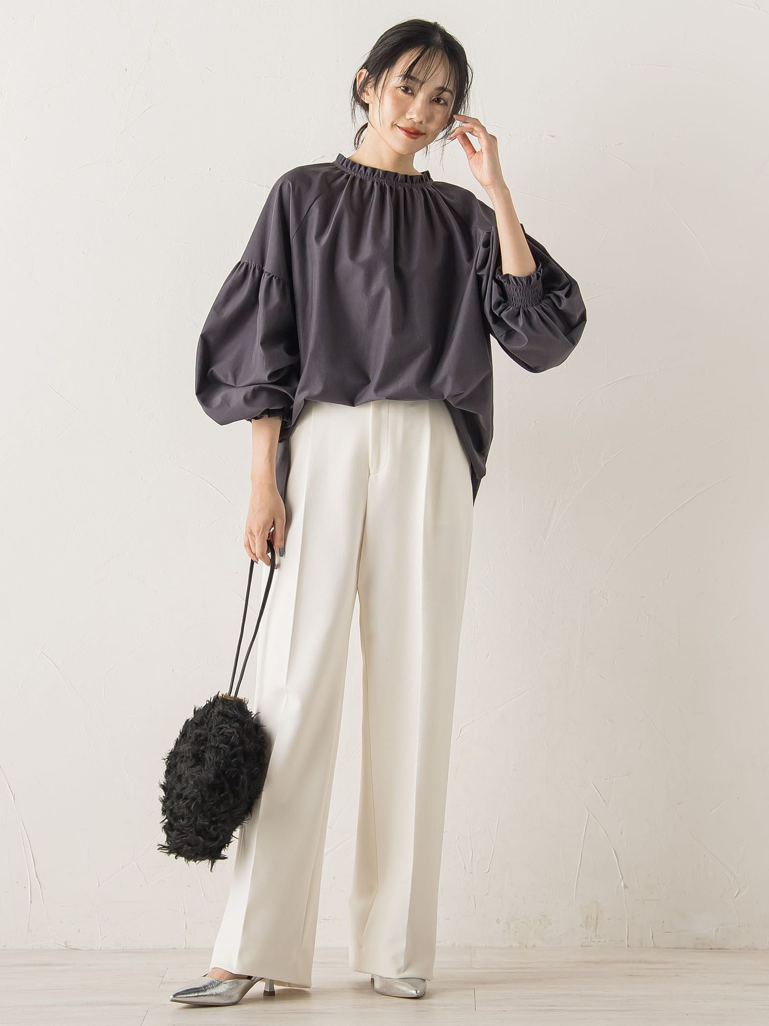 両面起毛ストレッチパンツ≪洗濯機で洗える≫