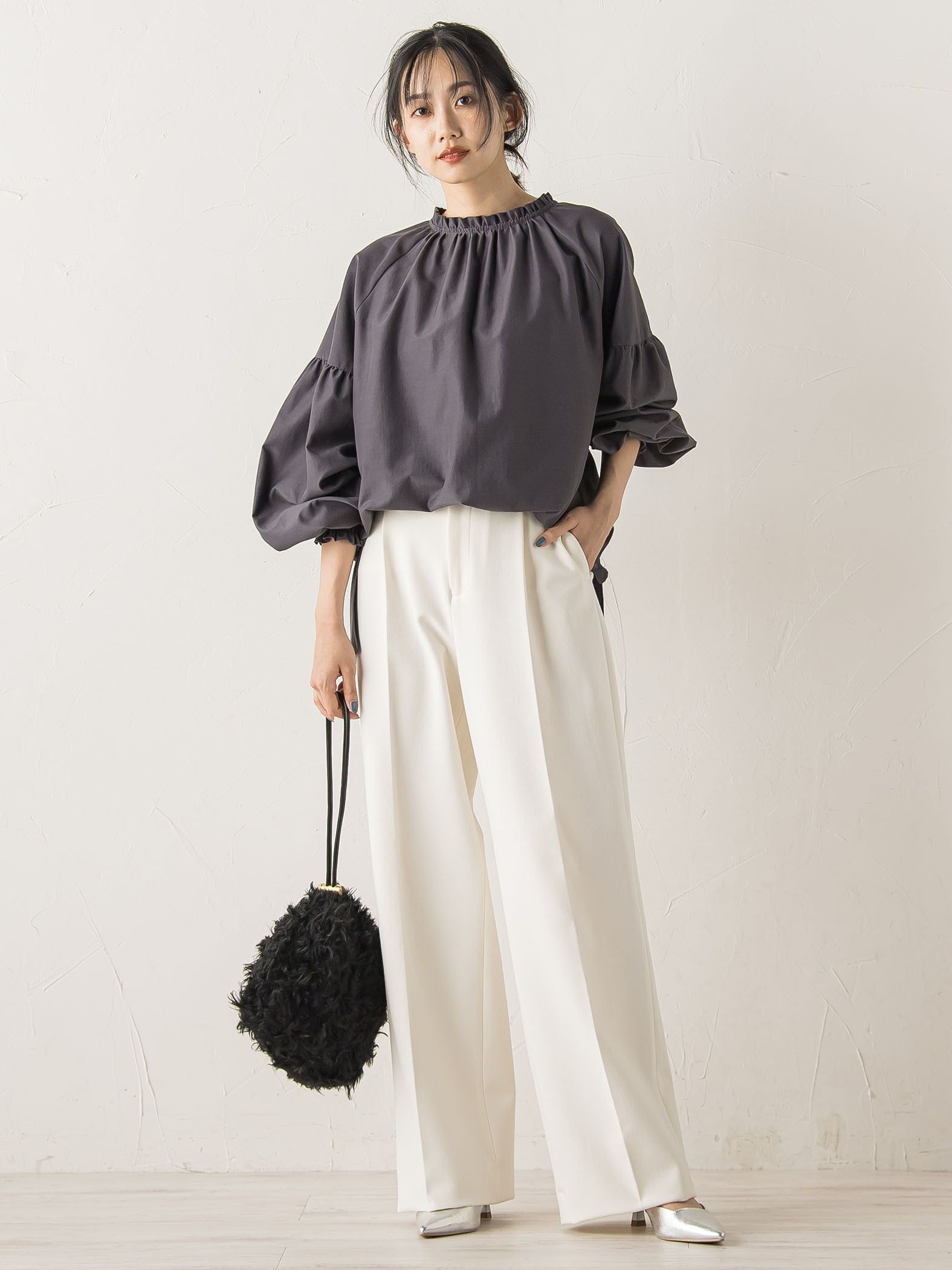 両面起毛ストレッチパンツ≪洗濯機で洗える≫