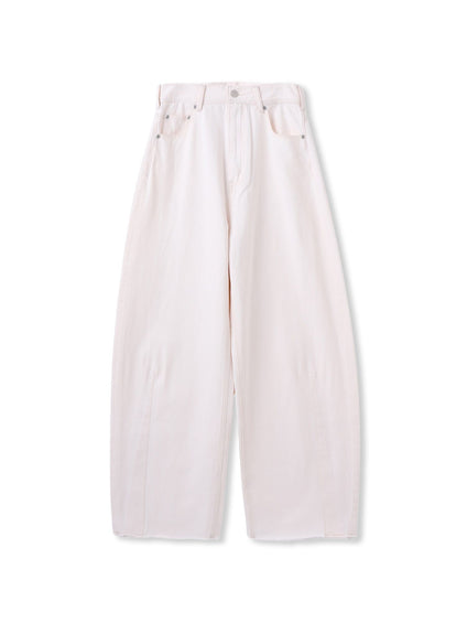 カーブデニムパンツ≪洗濯機で洗える≫