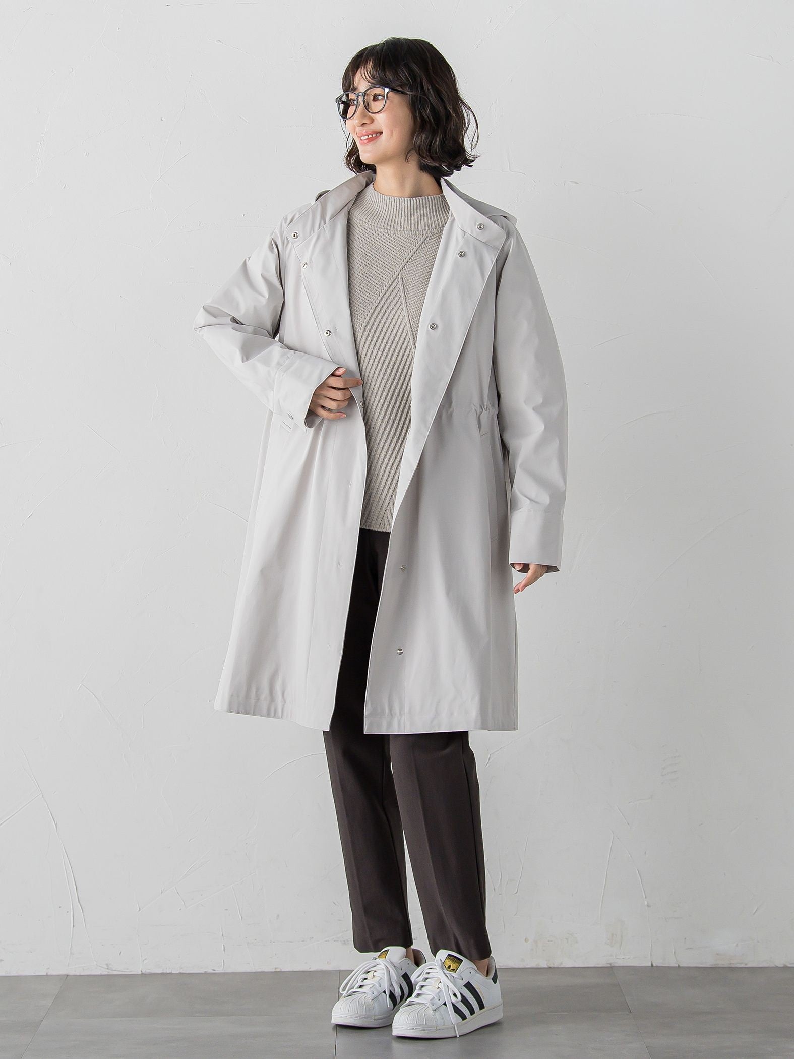 【大きいサイズ】パーテーションダウンロングコート