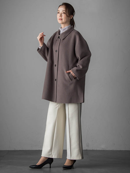 【WEB限定/新色追加】”楽暖”裏起毛ワイドパンツ≪洗濯機で洗える≫