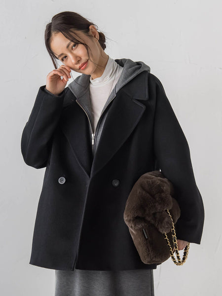 プレミアムウールカシミヤショートコート