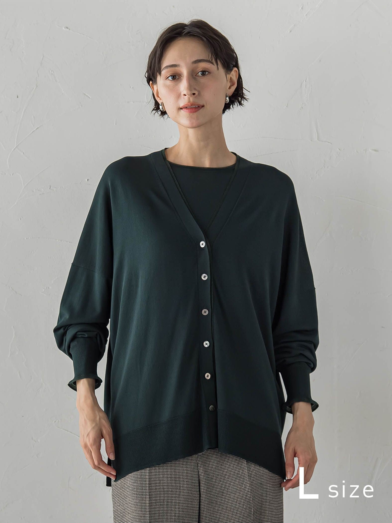 【大きいサイズ】Tシャツニットカーディガン