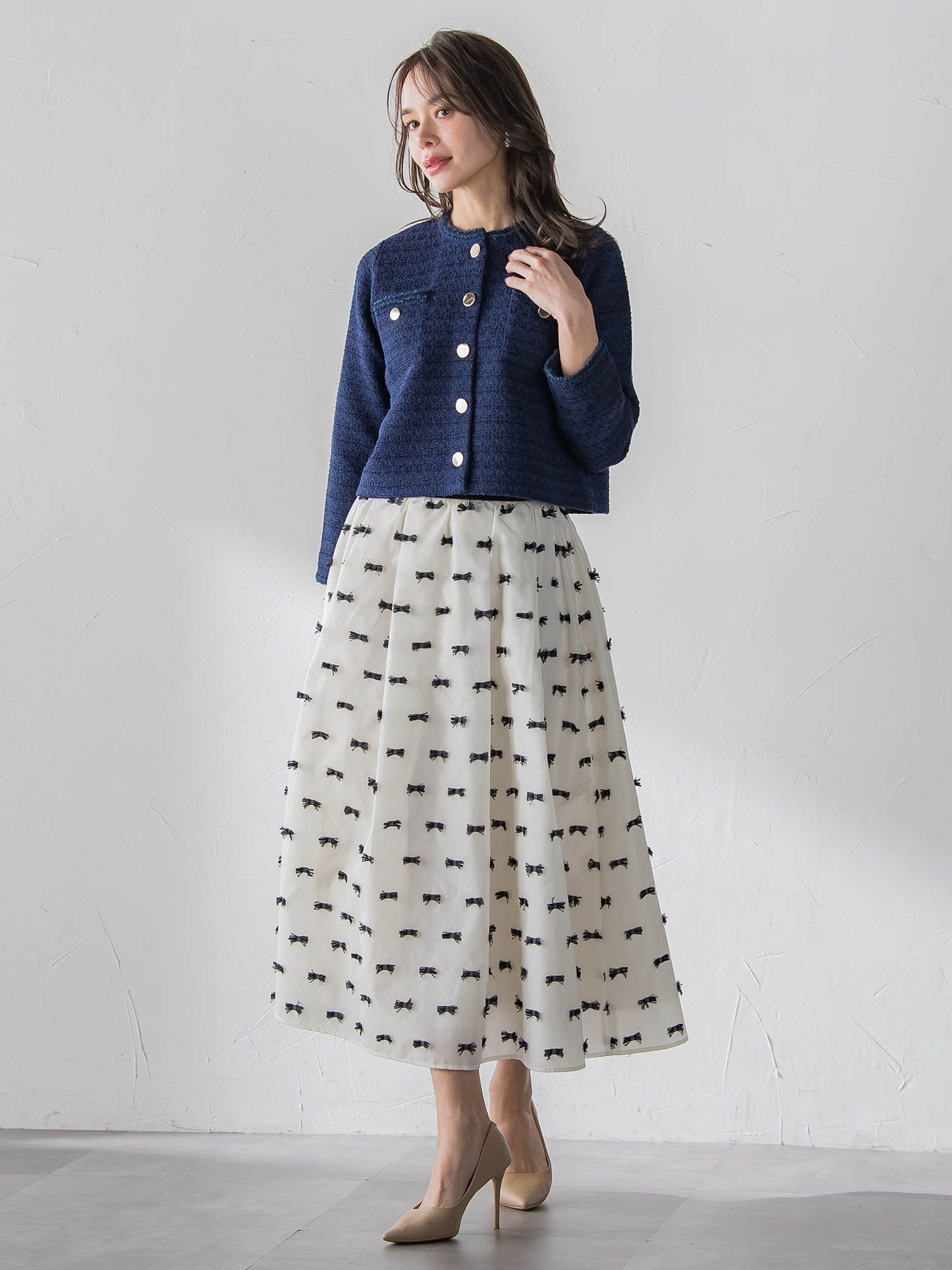 ツイードニットカーディガン