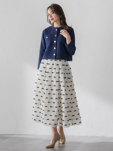 ツイードニットカーディガン