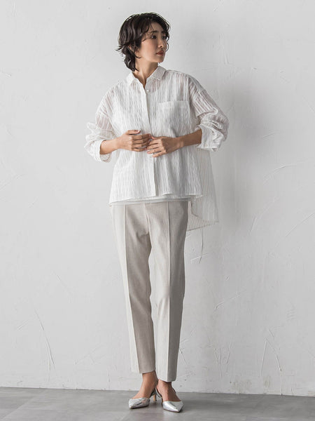 シアーサッカーストライプシャツ