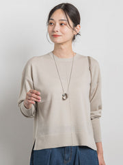 【WEB限定】ベーシックウールクルーネックニット≪洗える≫
