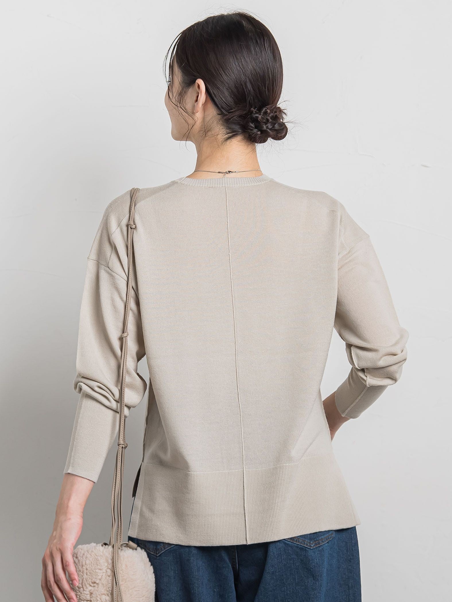 【WEB限定】ウォッシャブルウールクルーネックニット≪洗える≫