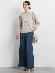 【WEB限定】ベーシックウールクルーネックニット≪洗える≫