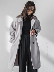 フェイクウールスタンドカラーコート