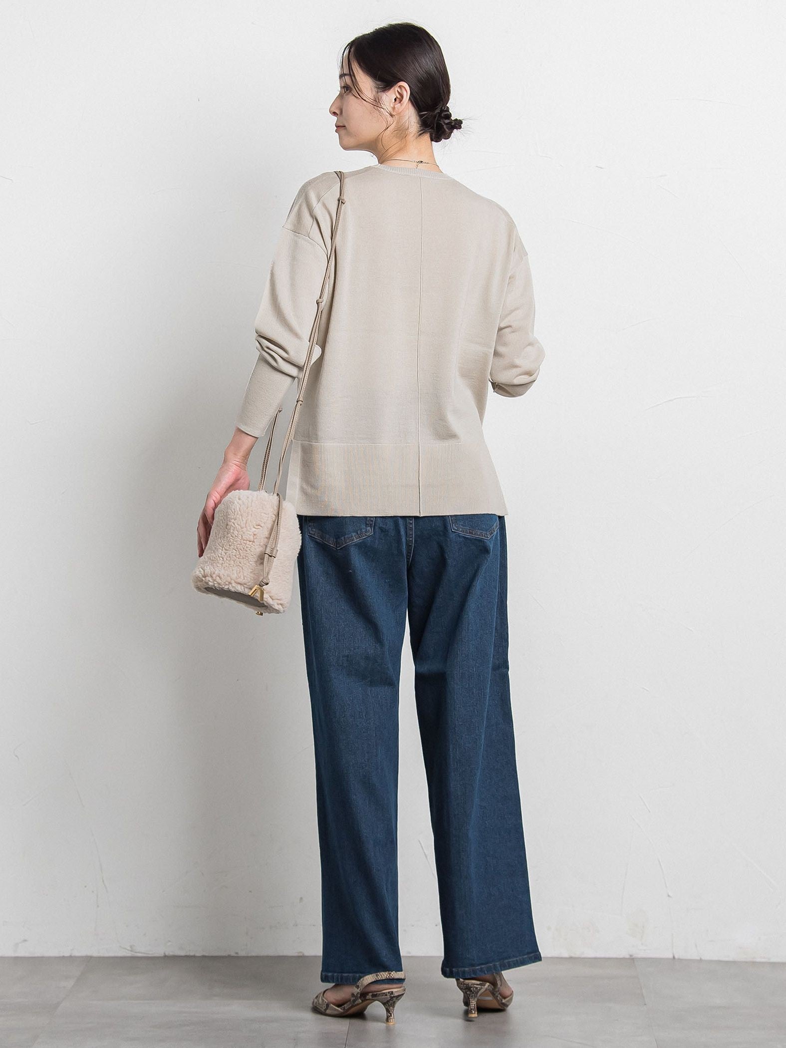 【WEB限定】ウォッシャブルウールクルーネックニット≪洗える≫