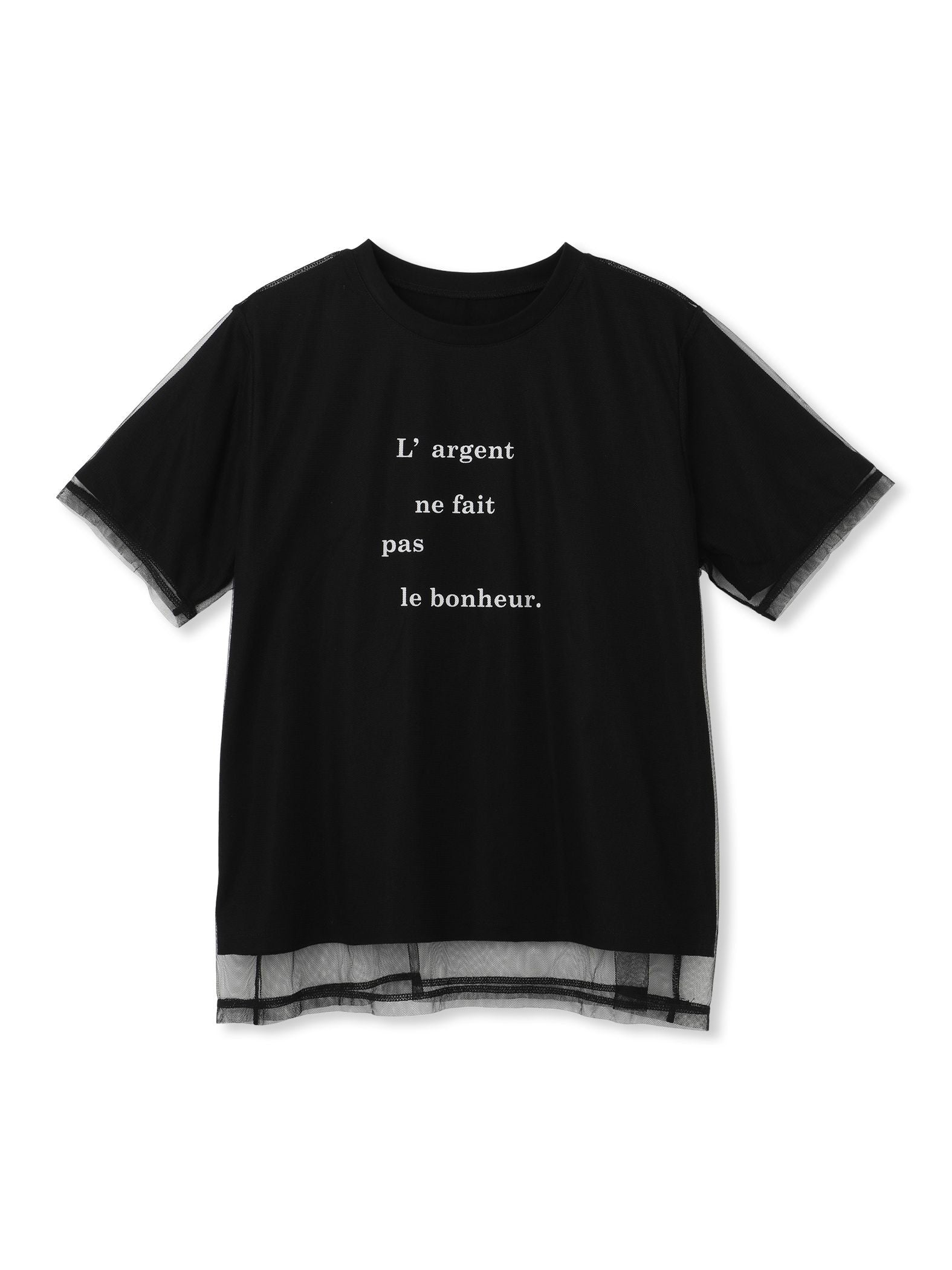 【WEB限定】チュールレイヤードロゴカットソー≪手洗い可能≫