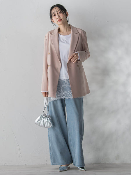 レースコンビカットソー