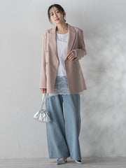 レースコンビカットソー