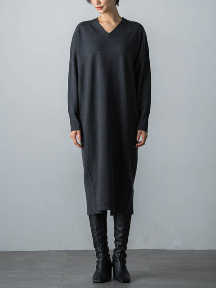 【WEB限定】LANABLENDニットワンピース≪洗えるニット/Lサイズあり≫