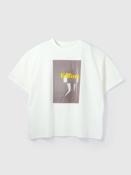 配色フォトプリントTシャツ≪手洗い可能≫