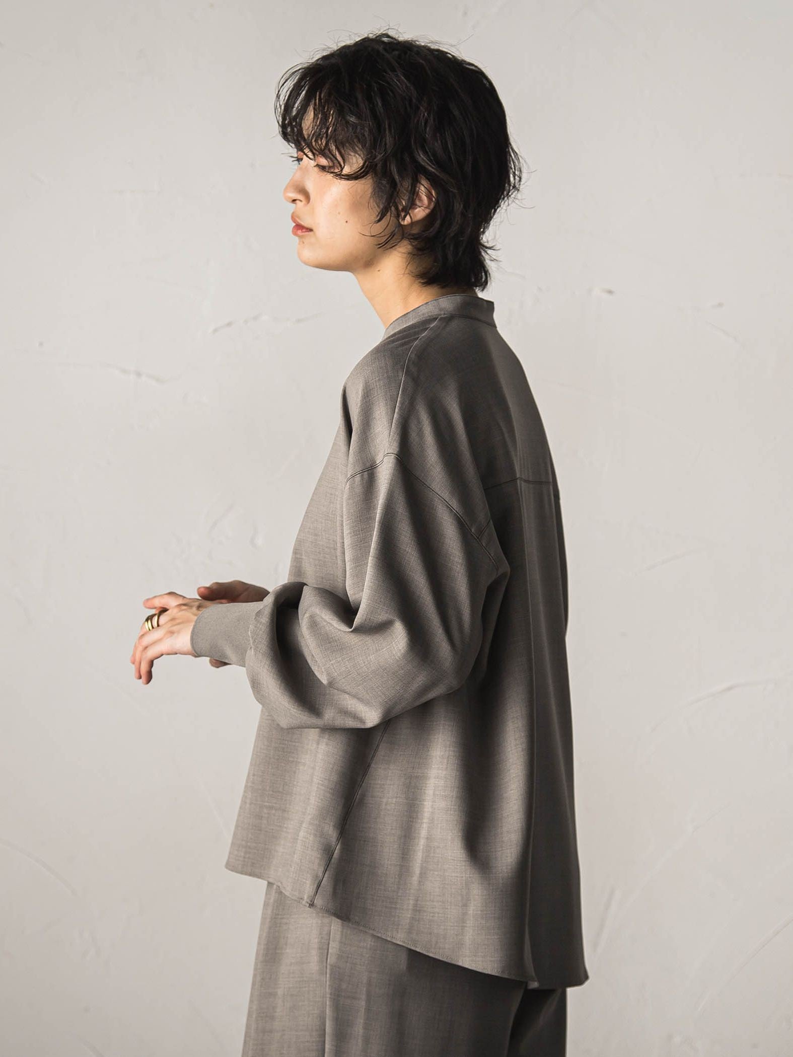 【一瞬で楽とキレイを叶える】ナチュラルストレッチスキッパーブラウス≪セットアップ対応≫