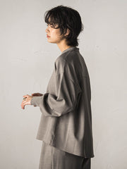 【一瞬で楽とキレイを叶える】ナチュラルストレッチスキッパーブラウス≪セットアップ対応≫