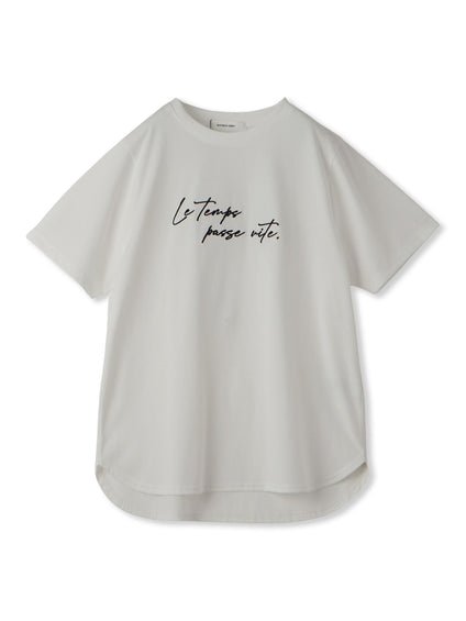 ハンドメッセージ刺繍ロゴTシャツ≪洗濯機で洗える≫
