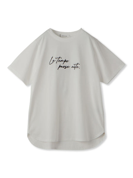 ハンドメッセージ刺繍ロゴTシャツ≪洗濯機で洗える≫