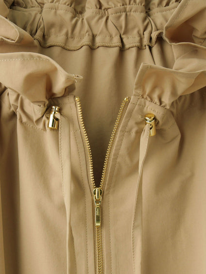 2WAYサーブルクロスフリルネックブルゾン