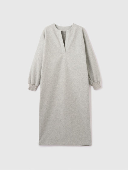 ソフトニットメルトンキーネックワンピース≪手洗い可能≫